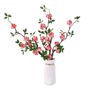 Nouvelle branche de fleur de prunier rose artificielle pliable avec écorce, pour décoration de table, maison, style chinois, mariage printanier, vente en gros - Product Image 5