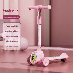 3 1 niños montar-en Scooter <span class=keywords><strong>plegable</strong></span> triciclo pedales ajustables para niños de 1 a 6 años niñas plástico al aire libre Kick Scooter Sensor inteligente - Product Image 1