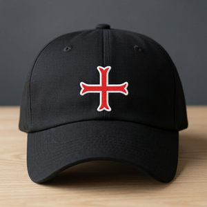 Casquette en sergé noir maçonnique avec LOGO des Templiers DU chapeau symbole brodé - Product Image 3