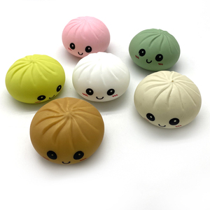 8.5cm Stress-relief Solid Color Face Dumpling Simulation Steamed Bun Squishy Toy Quick <b>Rebound</b> Original Dumpling - Product Image 5