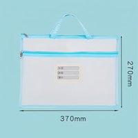 Bolsa de Documentos Reciclable Personalizada en Oferta, Bolsa Transparente con Cierre de Malla, para Oficina, Escuela, Archivos, Papel, con Asa, Colores Personalizados