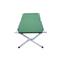 Lit pliant de camping en plein air avec cadre en aluminium et pieds en acier, pliable et réglable en hauteur, lit de voyage portable