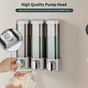 <span class=keywords><strong>Dispensador</strong></span> de <span class=keywords><strong>Gel</strong></span> Montado en Pared Dispensadores Manuales de Champú <span class=keywords><strong>y</strong></span> Jabón para Ducha Plástico ABS para Hotel <span class=keywords><strong>Dispensador</strong></span> de Jabón para Baño Cromado Accesorios de Baño - Product Image 4