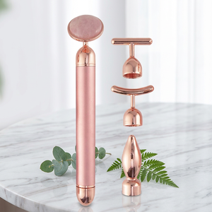 แท่งนวดหน้าหยก 4-in-1 แบบสั่นด้วยไฟฟ้า สำหรับปรับรูปหน้า ผิวกระจ่างใส และขาวขึ้น - Product Image 1