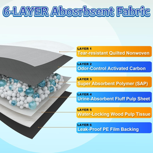 价格实惠，品质优良，100%防水，炭灰色狗狗尿垫，一次性宠物尿垫，适合家庭使用 - Product Image 5