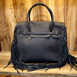 Sac fourre-tout bohème en cuir véritable Shilpa Creations pour femme, broderie artisanale, poignées supérieures, fermeture à rabat et fermeture éclair, pour usage quotidien - Product Image 1