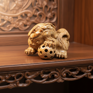 Нематериальное культурное наследие: Резьба по бамбуковому корню ручной работы «Очаровательный лев» - Product Image 6