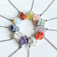 Collier porte-pierre brut en cage pour pierres, DIY, réglable, pendentif en pierre précieuse naturelle, bijoux colorés 2-4cm