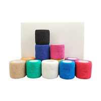Rouleaux de bandage cohésive colorés de 5cm, logo médical personnalisé imprimé, non tissé, auto-adhésif, bandage de sport