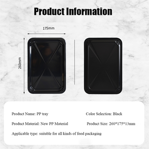 Khay đựng thức ăn dùng một lần bằng nhựa ép phồng 260*180*13 màu đen, bao bì thực phẩm bằng nhựa, hộp đựng cá bằng nhựa, khay đựng thức ăn gia cầm bằng nhựa - Product Image 3