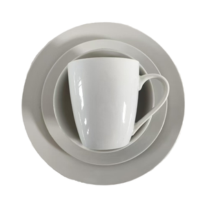 Hiện Đại <span class=keywords><strong>16Pcs</strong></span> Trắng Sứ Bộ Đồ Ăn Thiết Lập Bền Vững Đồ Dùng Mô Hình Nhà Máy Bao Gồm 24Pcs Bát Ly Bộ Đồ Ăn Thực Phẩm Phục Vụ - Product Image 5