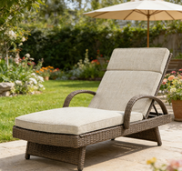 Chaise extérieure française de sofa de chaise longue de Sun de meubles avec le coussin pour l'usage de bord de mer