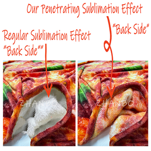 In Chuyển In Ấn Thăng Hoa Chăn Tùy Chỉnh BSCI Giấy Chứng Nhận Pizza Pattern <span class=keywords><strong>Fleece</strong></span> Chăn Flannel <span class=keywords><strong>Fleece</strong></span> Chăn - Product Image 2