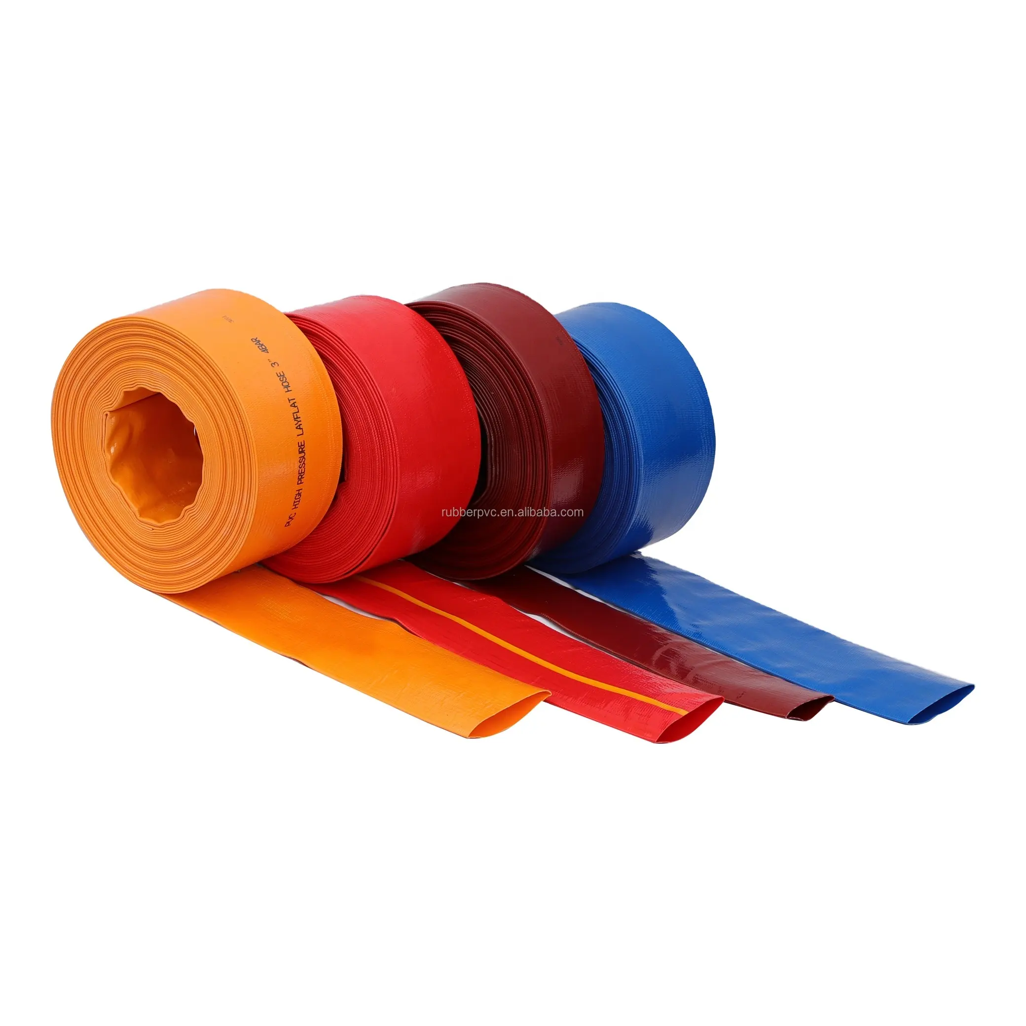 Fabricación PU PVC Flexible Layflat tubo inflable manguera agricultura riego PVC layflat manguera