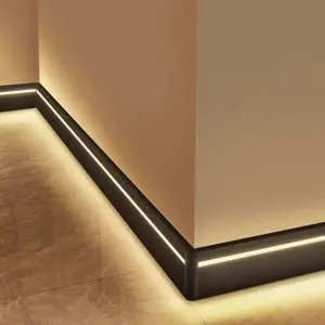 Rodapié LED de pared de perfil de aluminio Led, accesorios para suelo, rodapié LED para el suelo de la Oficina en el hogar, línea impermeable