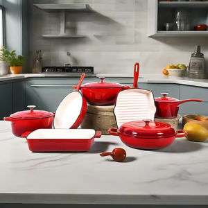 Juego de 7 Piezas de Ollas Holandesas de Hierro Fundido Esmaltado Antiadherente, para Pan, Cazuela y Cocina - Product Image 3