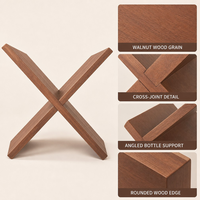 Porte-bouteilles style croisé en bois, organisateur de table pour loft, cuisine, bureau, coin dégustation rustique, décoration intérieure marine