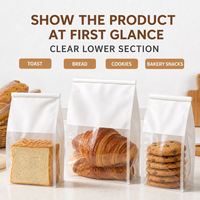 Bolsas de Pan con Cierre Metálico Blancas con Ventana Transparente, Empaque para Panadería, Galletas y Bocadillos, Disponibles en Stock