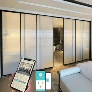 Sistema de Puerta <span class=keywords><strong>Corredera</strong></span> Automática HDSAFE con Acabado Moderno, <span class=keywords><strong>Cierre</strong></span> Magnético de Vidrio Inteligente y Riel Estrecho <span class=keywords><strong>para</strong></span> Uso en Villas y Hoteles - Product Image 4