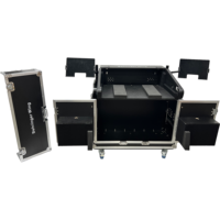 Flight case d'aviation de haute qualité sur mesure pour console de mixage DJ numérique hydraulique, avec 2 supports pour ordinateur portable et 4 roues