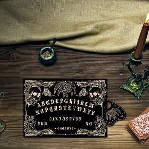 Tablero <span class=keywords><strong>Ouija</strong></span> de madera Tablero parlante de espíritu de madera Tablero de adivinación de péndulo rectangular negro con planchette - Product Image 6