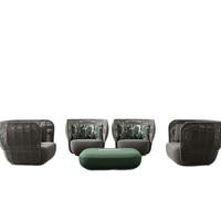 Ensemble de canapés d'extérieur modernes et minimalistes en alliage d'aluminium, étanches, modèle B11-005, pour hôtel et villa, balcon, cour
