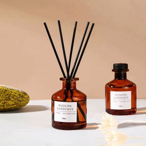 Custom Luxury 100Ml 150Ml 200Ml Essential Oil Aromatherapy <b>Diffuser</b> Bottles Empty Amber Glass <b>Reed</b> Screen Printing Rubber 100pcs - Product Image 5