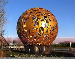 Modern Design Large Outdoor Stainless Steel Hollow <b>Mirror</b> Sculpture Square Garden Ornament with Landscape Features - Product Image 2