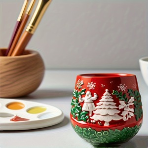 Christmas Relief Jar <b>Mold</b> Silicone DIY Plaster <b>Candle</b> <b>Mold</b> For Craft Supplies - Product Image 3