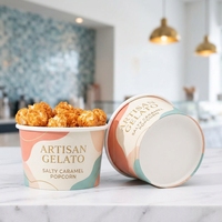 Emballages personnalisés en gros pour crème glacée, contenants jetables en papier pour desserts, gobelets d'emballage pour yaourt glacé de qualité alimentaire
