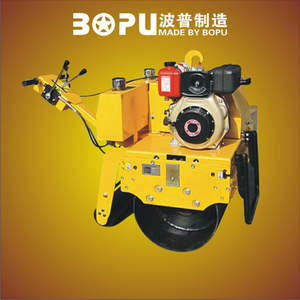 1 Tonne 300kg 15kN Benzinmotor begehbare Asphalt-Straßen walzen maschine Einzel trommel Mini-Vibrations verdichter Statische Walze - Product Image 3