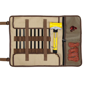 Canvas Camping Bag Oxford Tent Peg Storage Portable Folding Tool Organizer Light Khaki Outdoor Use - Product Image 1