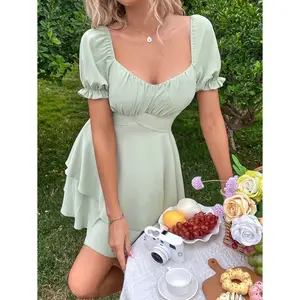 Custom Summer Women's Short Sleeve Dresses For Ladies Clothes Street Casual Dress Women Party Fashion Mini Dresses Manufacturer