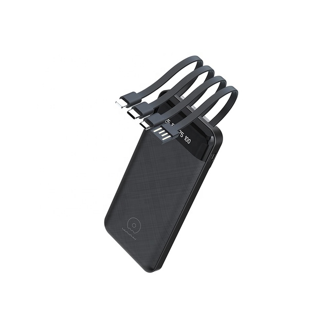 Bulk Quantity Good Sale 20000 Mah Detachable Built in 4 In1 USB Ip Micro Type c Cable Portable Power Bank for Smartphone