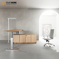Bureau de direction modulaire en L haut de gamme et moderne, avec panneau en bois et structure métallique, mobilier de bureau sain pour PDG, garantie 5 ans