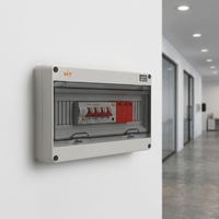 Boîtier de distribution extérieur étanche IP65 en ABS HT DB-Box1, montage sur rail DIN pour protection de circuit, contrôle et stockage, température -10~40°C