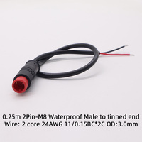 Connecteur de câble étanche Yigao M8 24AWG 1.5A 2-6 broches mâle/femelle 0.25m pour vélos électriques et trottinettes - Vente en gros