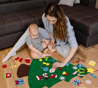 Populaire écologique noël bricolage décoration de la maison mur Art feutre artisanat Kits 3D personnalisé enfants arbre de noël ensemble joyeux
