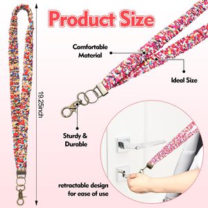 Bandeau à haute élasticité pour badges d'identification, lanière ajustée, lanière mignonne <span class=keywords><strong>de</strong></span> Keyneck, <span class=keywords><strong>porte</strong></span>-<span class=keywords><strong>porte</strong></span>-clés extensible pour dames - Product Image 4