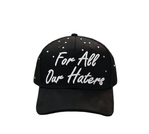 Cappellino Snapback Baida 'For All Our Haters' con Ricamo e Strass, Unisex, 5 Pannelli, Stile Streetwear - Product Image 1