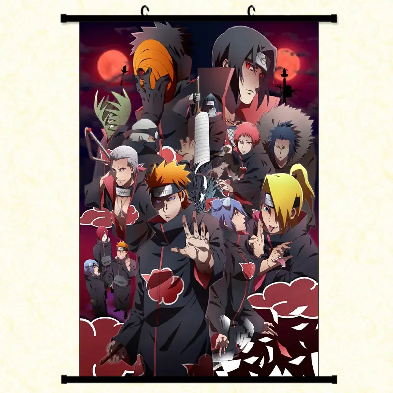 Exhibition Anime Peripheral Low Price Wholesale Hanging Painting Uchiha Sasuke Manga Scroll Painting