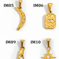 Pendentif en acier inoxydable avec motif soleil, lune et étoile, accessoire de bijouterie géométrique pour la création de colliers