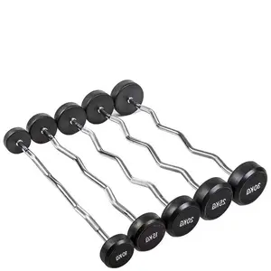 Nantong Men s sollevamento pesi Olimpic Curl Grip bilanciere in gomma con corpo personalizzato