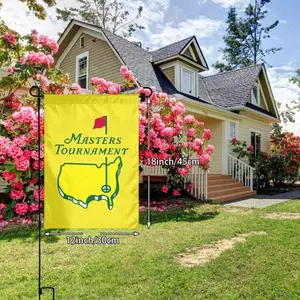 Turnamen Olahraga Golf Master 2020, Bendera Taman Rumah Halaman Teras Rumput Luar Ruangan Dekorasi 12X18 Inci