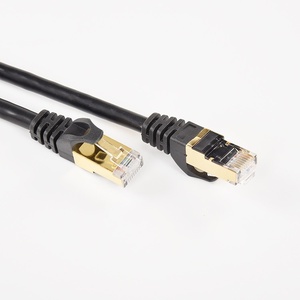 Câble Ethernet Cat 8 Noir Rond 8 Conducteurs en Cuivre Toronné Connecteur Plaqué Or - Product Image 4