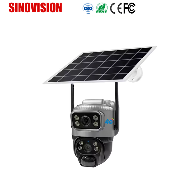 V380 PRO Solar-Powered 4G Low Power Dual Lens Outdoor CCTV PTZ Security Camera AI Auto Tracking Cloud Data Storage Options