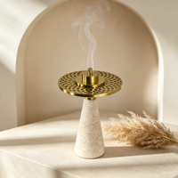 Brûleur d'encens de luxe en travertin Mubkhar, style arabe, pour table de majlis du Moyen-Orient, cadeau pour le Ramadan et l'Aïd, décoration d'intérieur