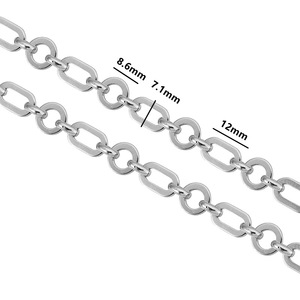 Stainless Steel Flattened Oval Round Chain Fashionable DIY <b>Bag</b> <b>Accessories</b> 506 WLL506 - Product Image 2