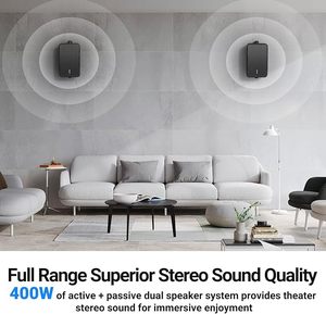 Altavoces Bluetooth para Exteriores Inwa de 400W, Altavoz Activo y Pasivo para Montaje en Pared - Product Image 4