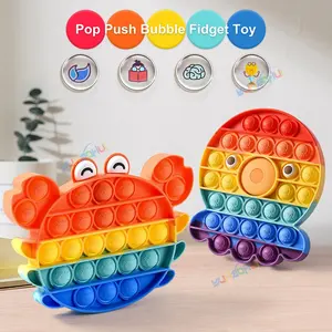 Arc-en-ciel <span class=keywords><strong>Pop</strong></span> Push Bubblle Fidget Anti Stress Relief Jouets pour enfants adultes Besoins spéciaux Jouets sensoriels Jouets interactifs pour enfants - Product Image 3